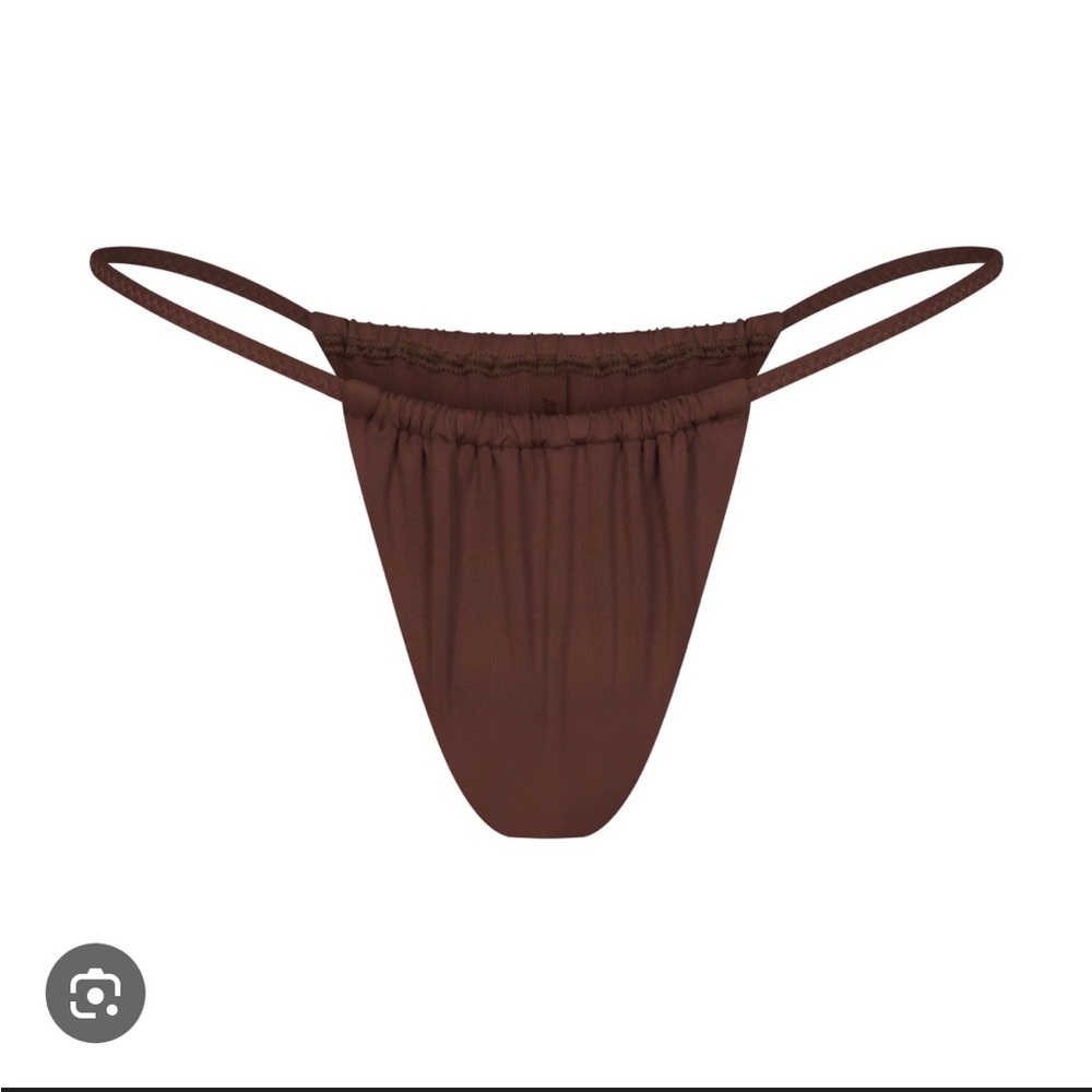 Sw38. SKIMS recycled swim string bikini bottom Large Cocoa NWT
